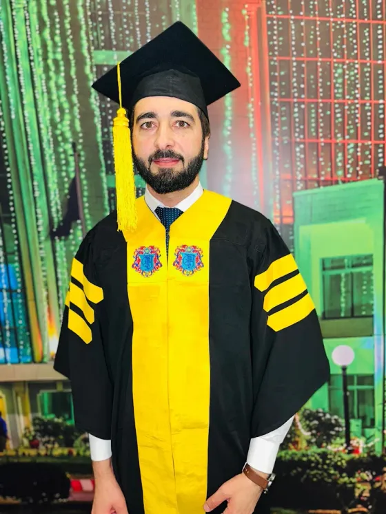 Dr. Sajjad Yousafzai in academic gown at his convocation